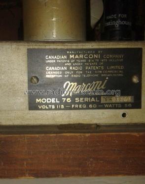 76 ; Canadian Marconi Co. (ID = 2054343) Radio