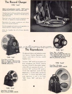 500-E & 500-ER Empire Ch= W-890 + amp W-891, W-892; 16-E; Capehart Corp.; Fort (ID = 1384158) Radio