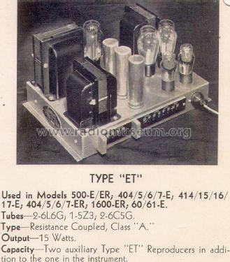 500-E & 500-ER Empire Ch= W-890 + amp W-891, W-892; 16-E; Capehart Corp.; Fort (ID = 1384211) Radio