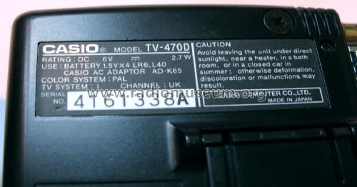 LCD Pocket Color Television TV-470D; CASIO Computer Co., (ID = 1074826) Television