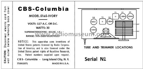 5165 Ch= 515-1; CBS-Columbia Inc.; (ID = 2899748) Radio