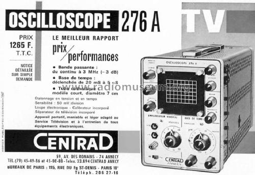 Oscilloscope 276 A; Centrad; Annecy (ID = 389502) Equipment