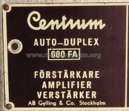 Auto-Duplex-Verstärker 680 FA; Centrum-Radio, (ID = 1562892) Ampl/Mixer