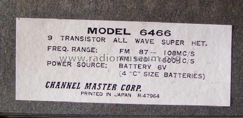 6466 ; Channel Master Corp. (ID = 1419502) Radio