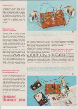 Elektronik Labor Bausatz Rundfunkempfänger; Christiani, Dr. Ing. (ID = 1714061) Kit