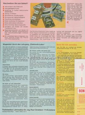 Elektronik Labor Bausatz Rundfunkempfänger; Christiani, Dr. Ing. (ID = 1714063) Kit