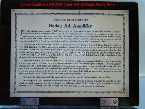 Radak A4; Clapp-Eastham Co.; (ID = 844723) Ampl/Mixer