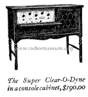 Super Clear-O-Dyne Model 82 Console; Cleartone Radio Co.; (ID = 1257255) Radio