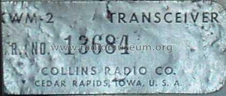 Transceiver KWM-2; Collins Radio (ID = 654406) Amat TRX