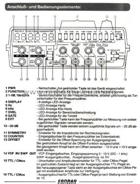 Wobbel-Funktionsgenerator FG1617; Conrad Electronic (ID = 2423630) Equipment