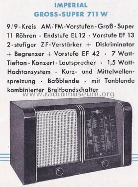 Imperial 711W; Continental-Rundfunk (ID = 1444310) Radio