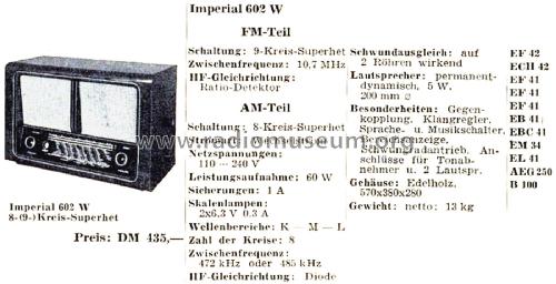 Imperial J 602W; Continental-Rundfunk (ID = 2796654) Radio