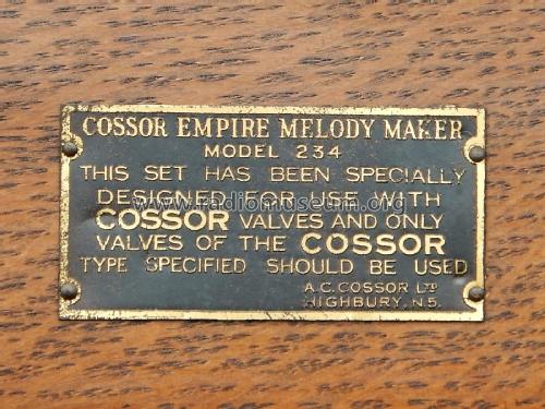 Empire Melody Maker 234; Cossor, A.C.; London (ID = 2645288) Radio
