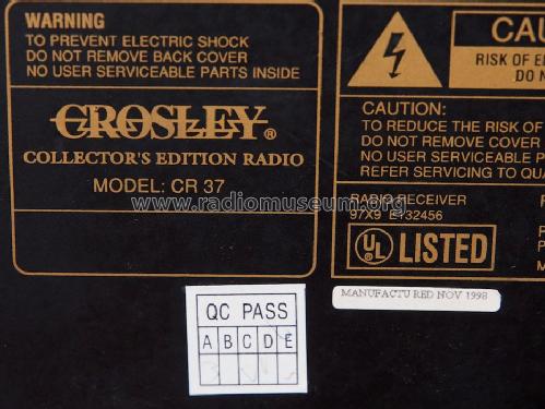 Collector's Edition Radio CR-37 Sparton 566 Bluebird Ch= 506 ; Crosley Radio Retro (ID = 1707734) Radio