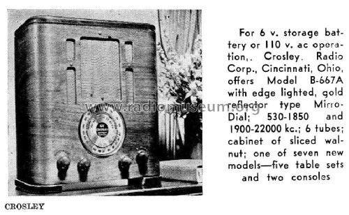 B-667A ; Crosley Radio Corp.; (ID = 1100335) Radio