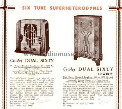 Dual Sixty Lowboy Ch= 6V2; Crosley Radio Corp.; (ID = 1358413) Radio