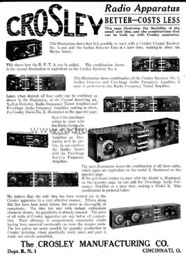 Harko Sr. + RFTA + Two-Step Amplifier Combination; Crosley Radio Corp.; (ID = 1170015) Radio