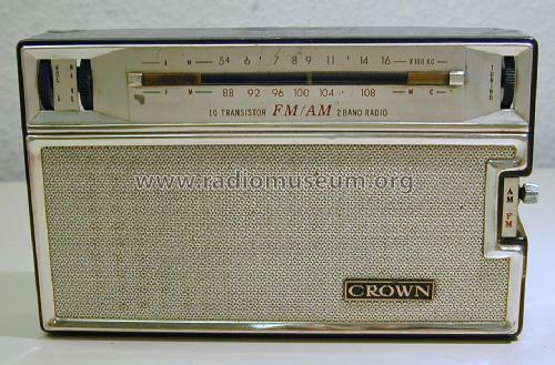 10 Transistor FM/AM 2 Band Radio TRF-1100; Crown Radio Corp.; (ID = 2300385) Radio