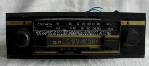 AM/FM Stereo CA-22; Crown Radio Corp.; (ID = 1173790) Car Radio