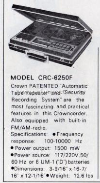 Automatic Tape Repeater CRC-6250F; Crown Radio Corp.; (ID = 1655570) Radio