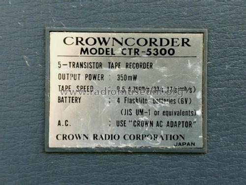 Crowncorder CTR 5300; Crown Radio Corp.; (ID = 2276698) Reg-Riprod