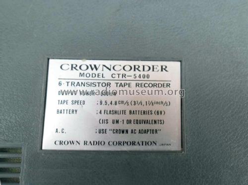 Crowncorder CTR 5400; Crown Radio Corp.; (ID = 1815644) Ton-Bild