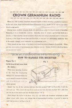 Germanium Radio GR-10; Crown Radio Corp.; (ID = 2029769) Crystal