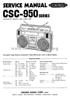 Hi-Fi Stereo Sound System CSC-950L; Crown Radio Corp.; (ID = 1991491) Radio