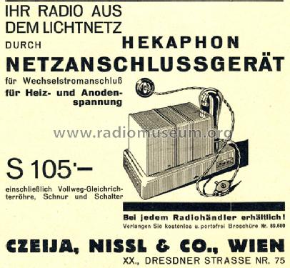 Hekaphon-Netzgerät 89600; Czeija, Nissl & Co., (ID = 766589) Power-S