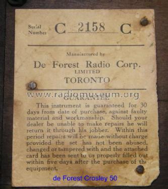 50; De Forest DeForest (ID = 939277) Radio