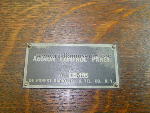 Audion-Ultraudion Detector Panel Type P-500; DeForest Radio (ID = 1986083) mod-pre26