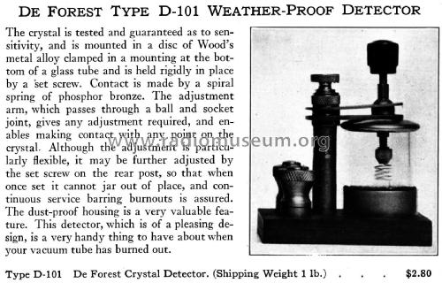 D-101 Crystal Detector; DeForest Radio (ID = 2430233) Radio part