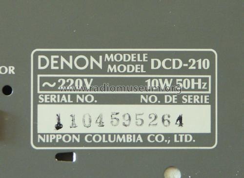 Compact Disc Player DCD-210; Denon Marke / brand (ID = 1987975) R-Player