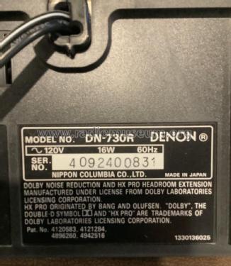 Stereo Cassette Tape Deck DN-730R; Denon Marke / brand (ID = 2973677) R-Player