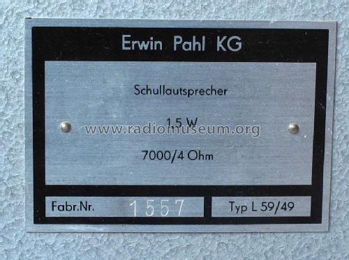 Schullautsprecher L 59/49; DEPA Erwin Pahl, (ID = 1079104) teaching