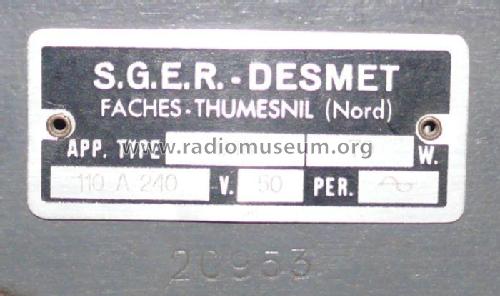948; Desmet, SGER S.G.E.R (ID = 1730244) Radio