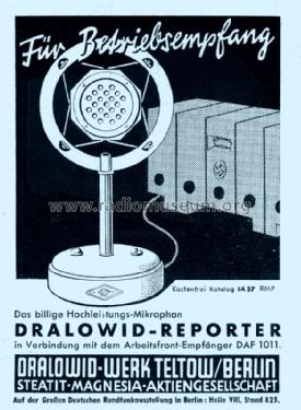 Reporter DR1; Dralowid-Werk (ID = 1519822) Micrófono/PU