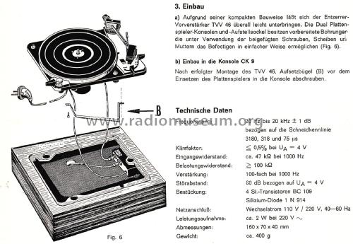 Entzerr-Vorverstärker TVV 46; Dual, Gebr. (ID = 2261743) Ampl/Mixer