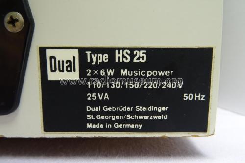 HS 25; Dual, Gebr. (ID = 2826015) Sonido-V