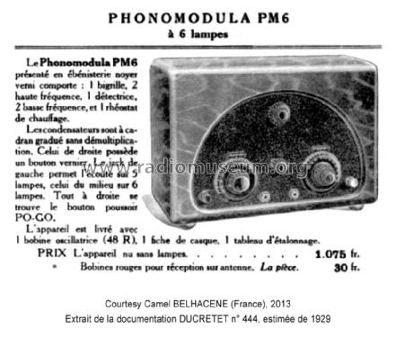 Phonomodula PM6; Ducretet -Thomson; (ID = 1715048) Radio