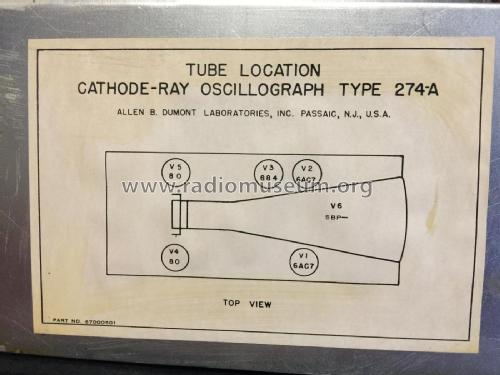 Cathode-Ray Oscillograph 274A; DuMont Labs, Allen B (ID = 2686574) Equipment