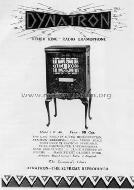 Ether King Radio Gramophone EK46; Dynatron Radio Ltd., (ID = 179124) Radio