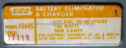 1064S Battery Eliminator and Charger; EICO Electronic (ID = 1943278) Power-S