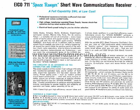 Space Ranger 711; EICO Electronic (ID = 3021700) Radio