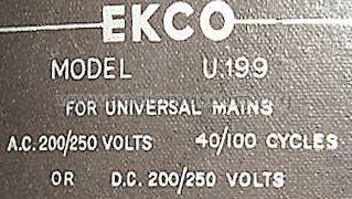 U199; Ekco, E.K.Cole Ltd.; (ID = 645265) Radio