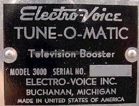 Tune-O-Matic TV Booster 3000; Electro-Voice Inc.; (ID = 513101) Adapteur