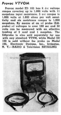 Provac VTVOM ED100 ; Electronic Designs (ID = 1234370) Equipment