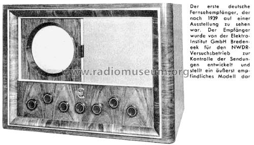 Versuchsfernsehempfänger ; Elektro-Institut (ID = 2537050) Television