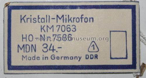 Heim-Mikrofon KM7063; Elektro-Akustik (ID = 1793991) Mikrofon/TA