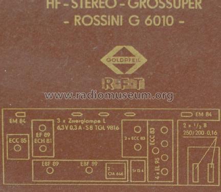 Rossini G6010; Elektroakustik (ID = 1708702) Radio